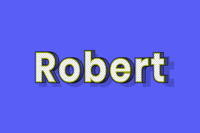 Robert name点状图案字体排版