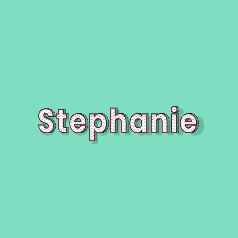 Stephanie女性姓名复古波尔卡圆点字体