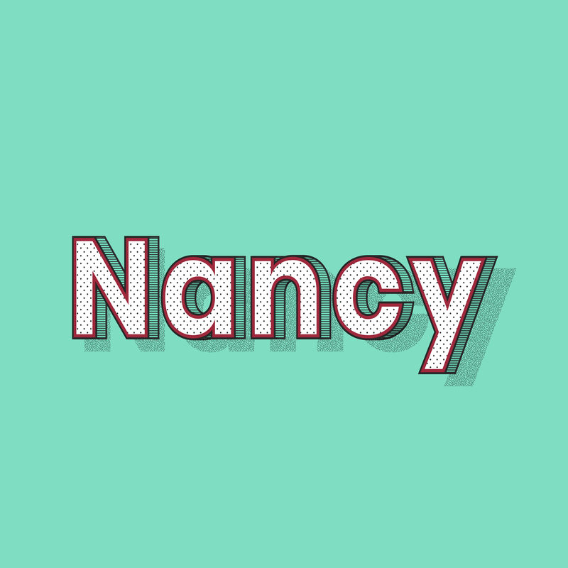 Nancy name半色调阴影样式排版