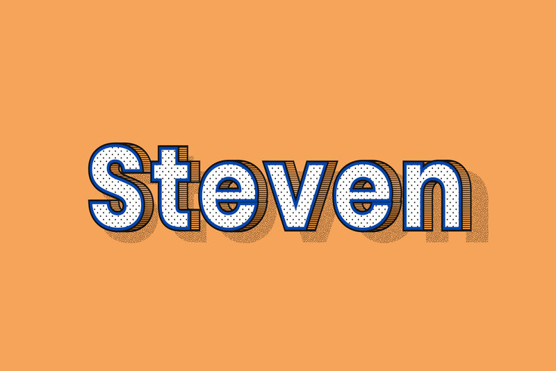 史蒂文姓名点式字体排版