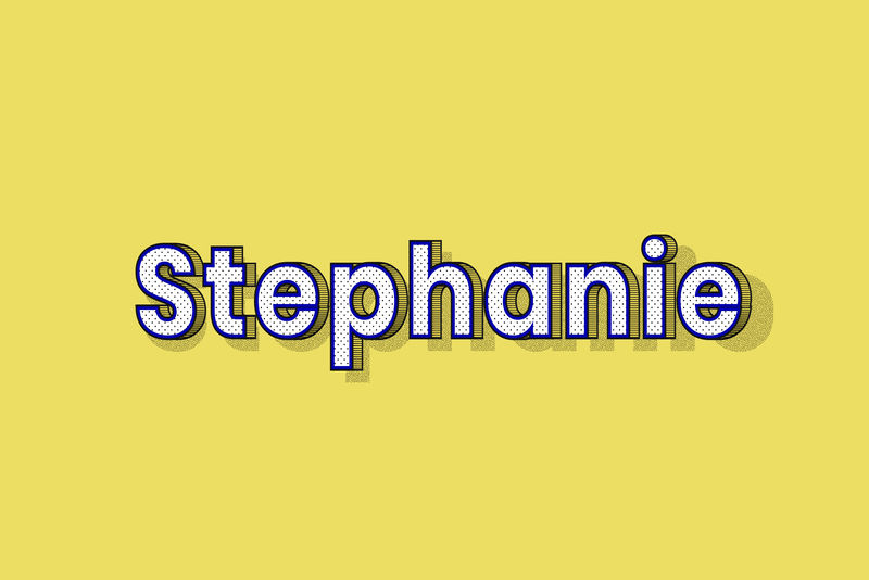 Stephanie name点状图案字体排版