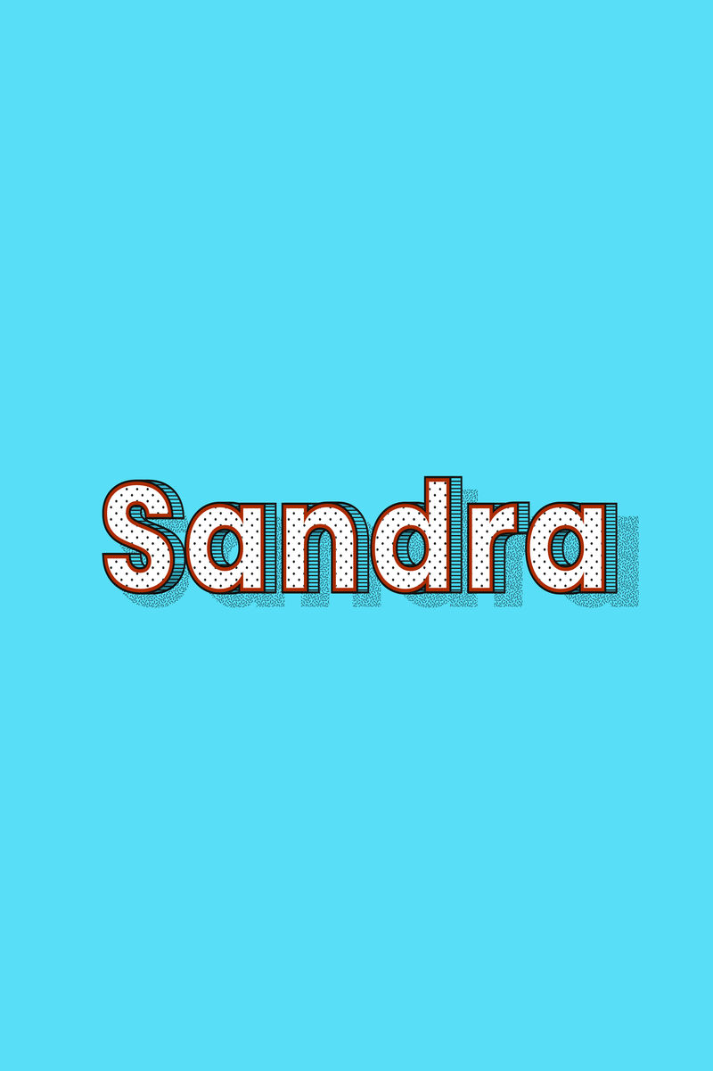 女性姓名Sandra字体刻字