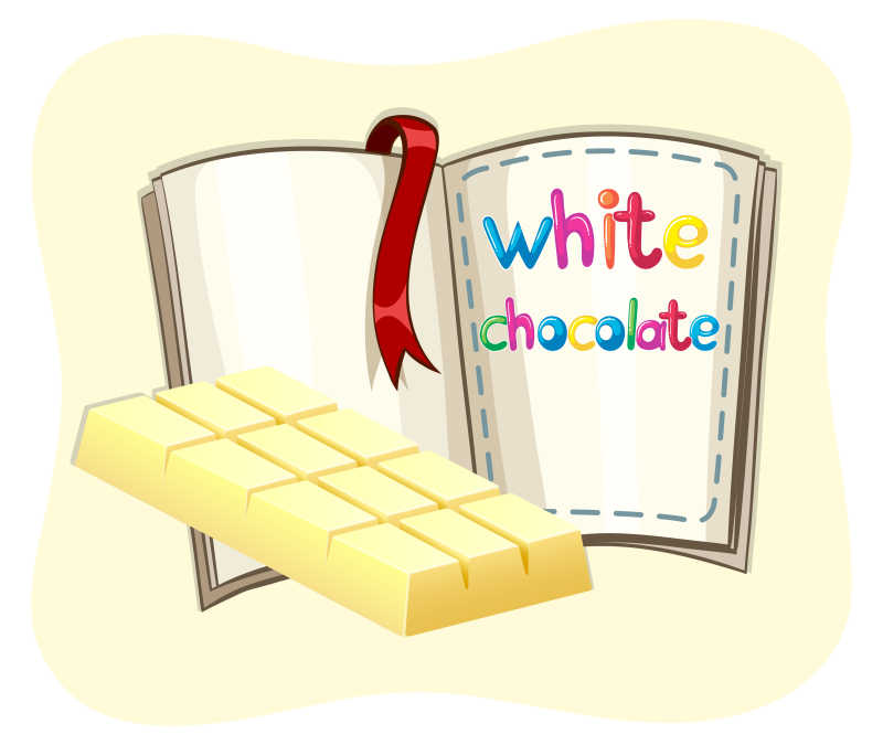 矢量白巧克力与书籍插图