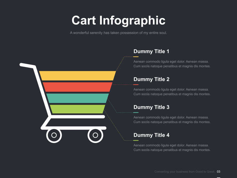 创意购物车图形矢量创意幻灯片信息分级图表展示模板