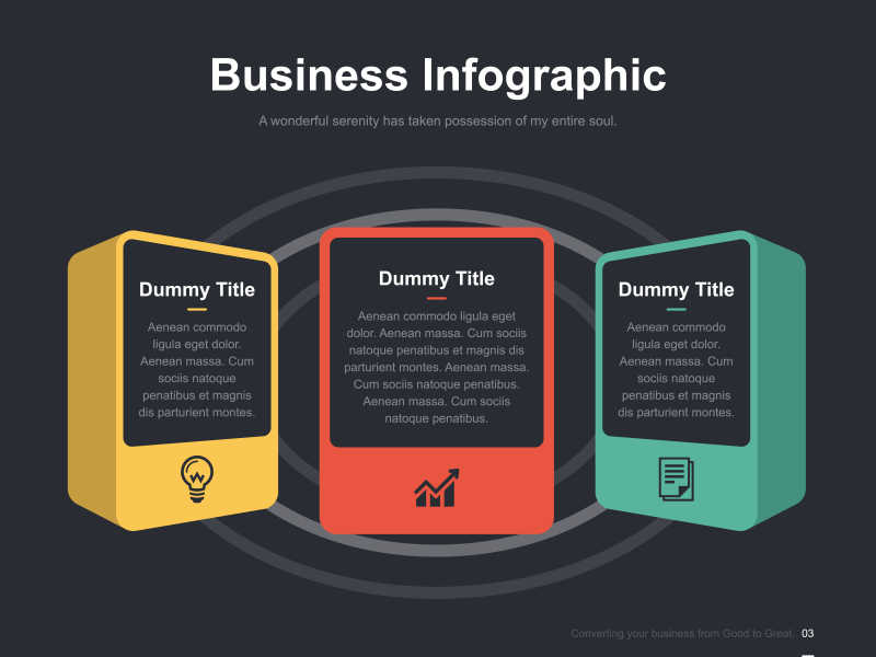 三个方面问题指向的矢量创意商业幻灯片信息图表模板