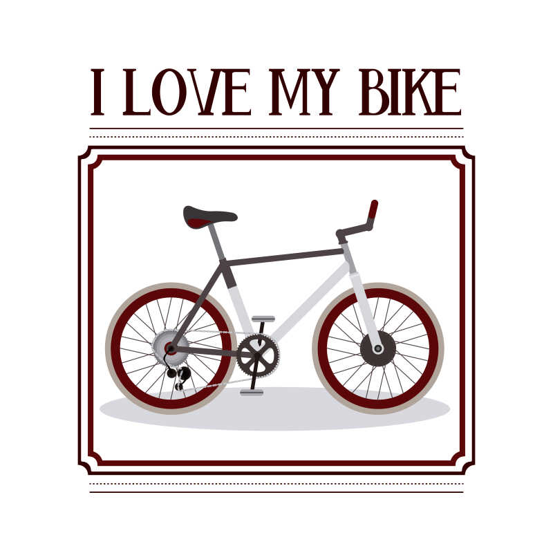 矢量框架里的自行车标志