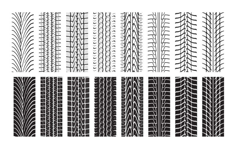 矢量的轮胎印痕