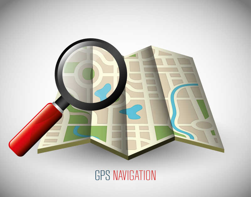 GPS导航矢量概念插画