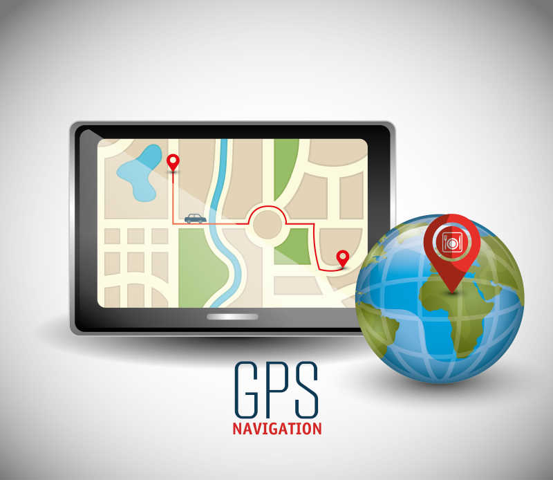 矢量GPS导航概念插画