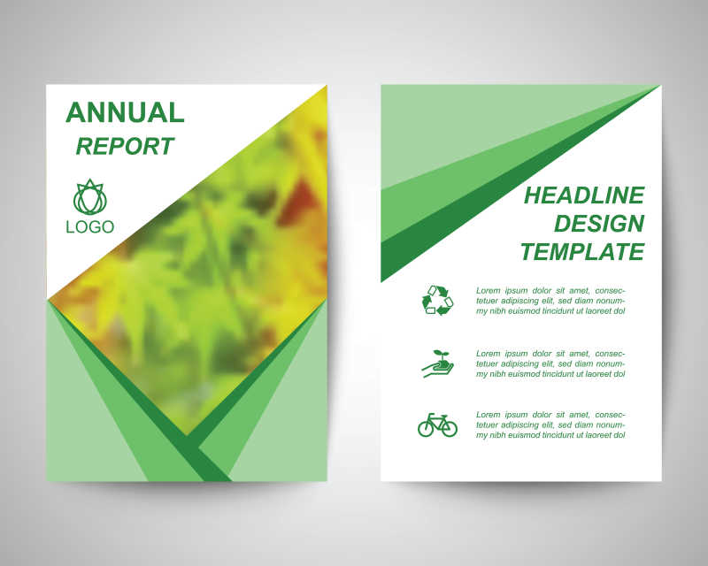 矢量创意排版生态年报宣传手册设计模板