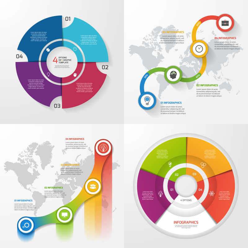 矢量的彩色信息图表模板
