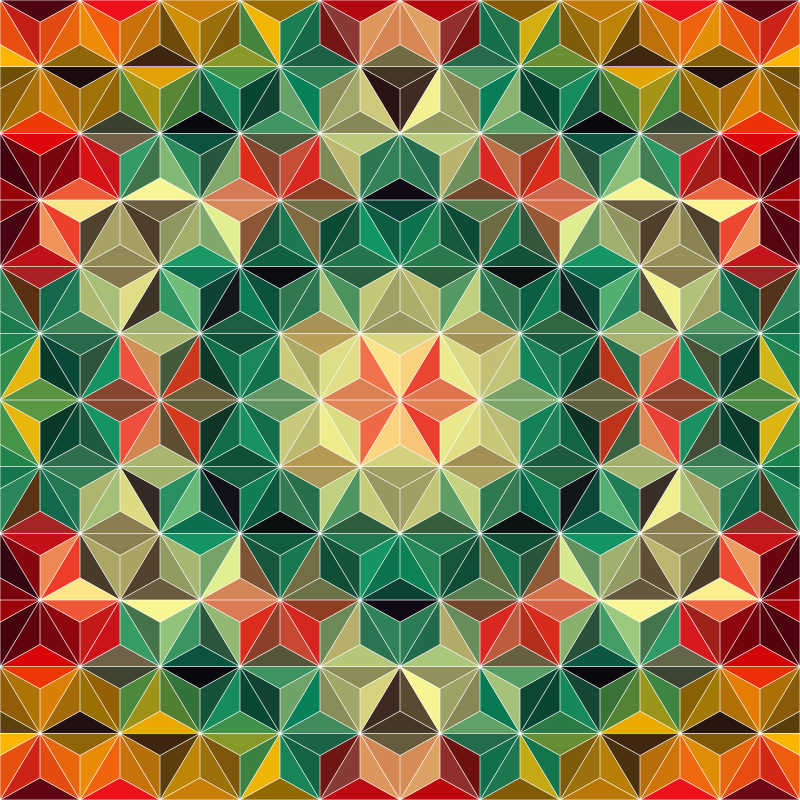 抽象多彩的立体三角的矢量背景插图