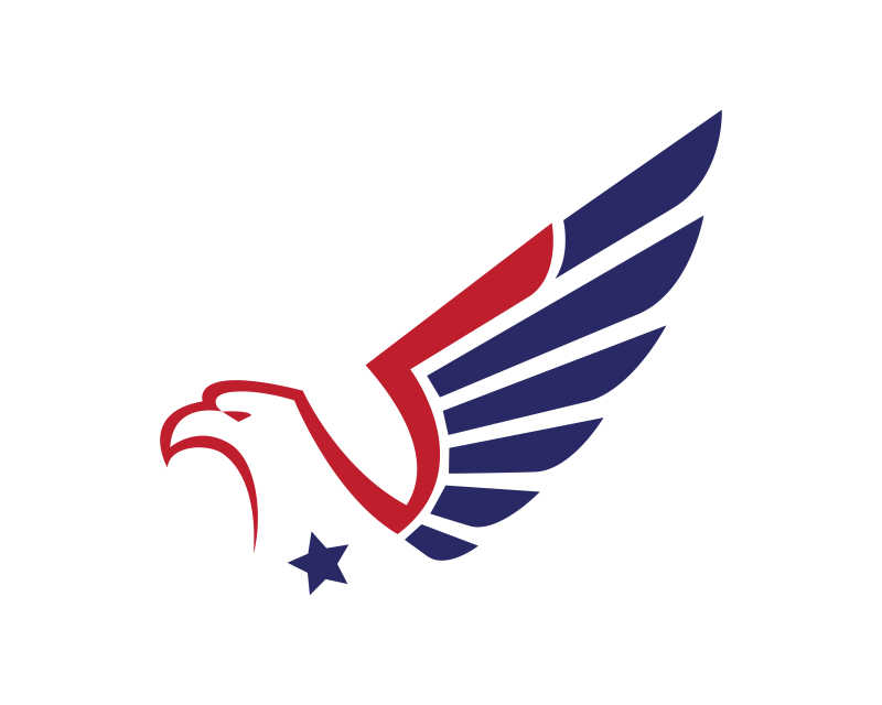 矢量展翅的美国雄鹰标志设计