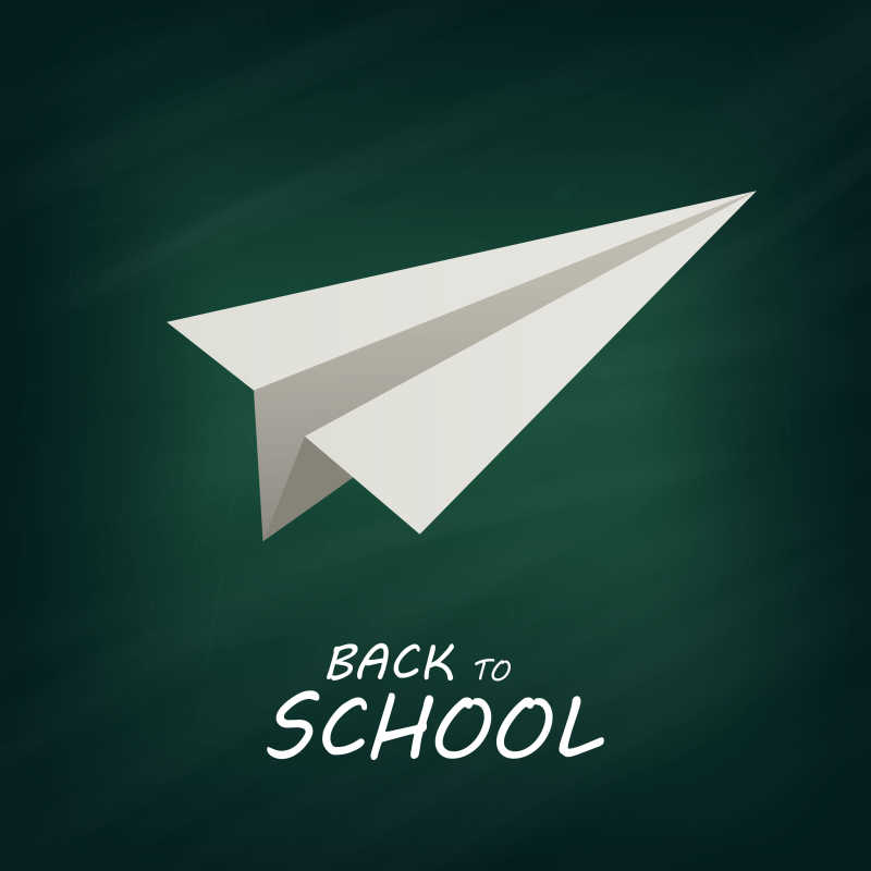 纸飞机学校元素的矢量插图