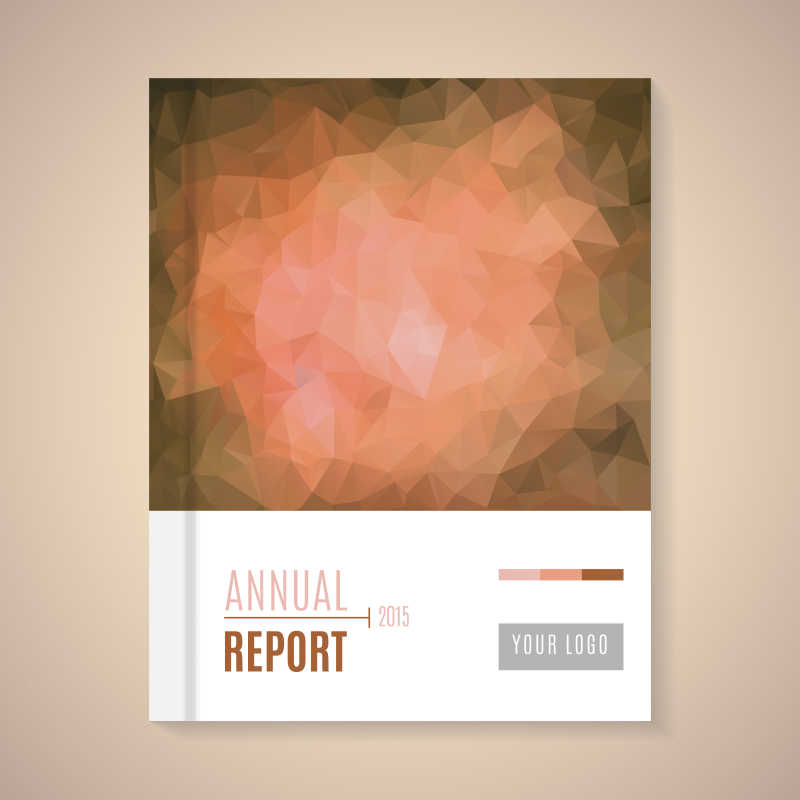 几何风格年度报告封面设计矢量插图
