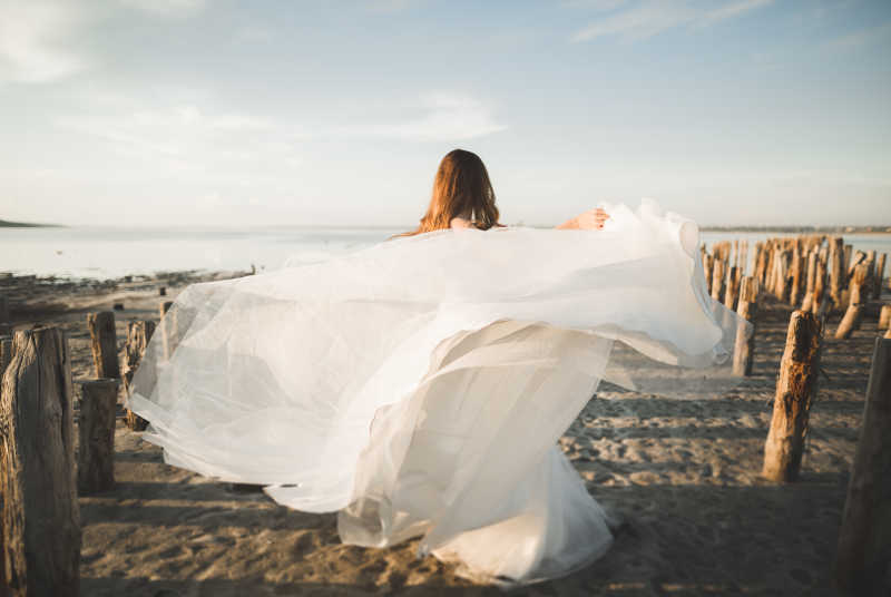 海滩上的美丽新娘