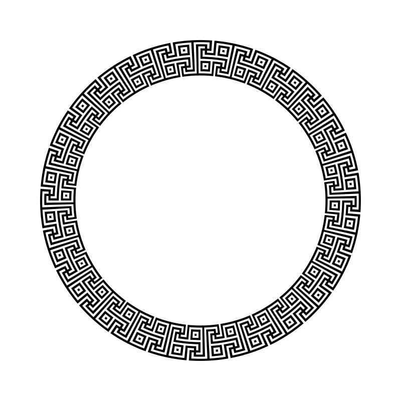 白色背景下圆形希腊矢量图案纹理背景