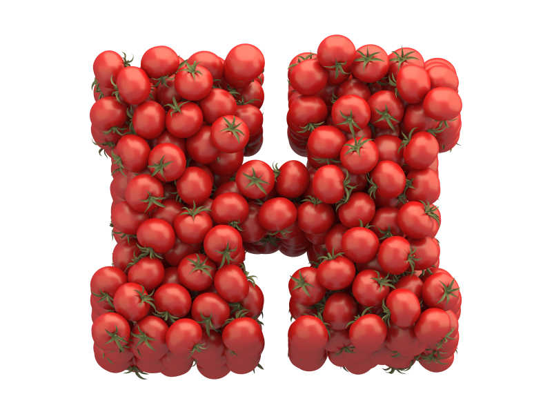 西红柿组成H字体