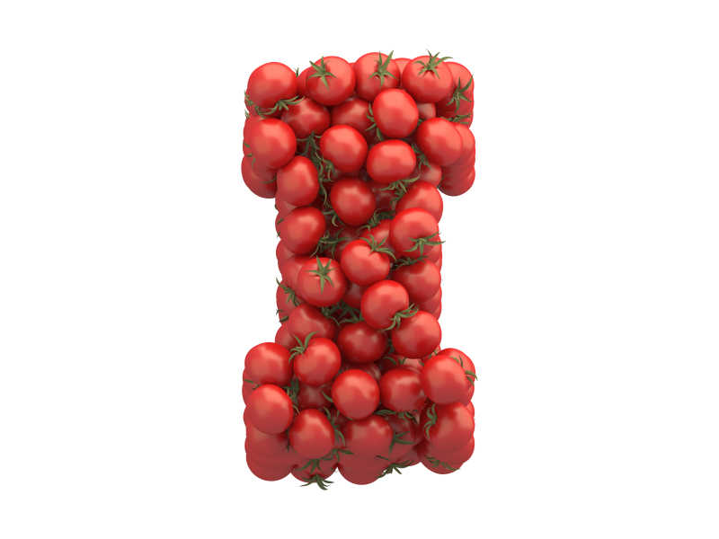 西红柿组成的字母