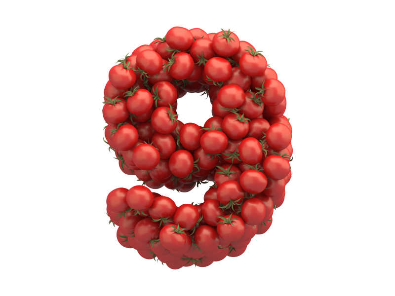 西红柿组成的数字9