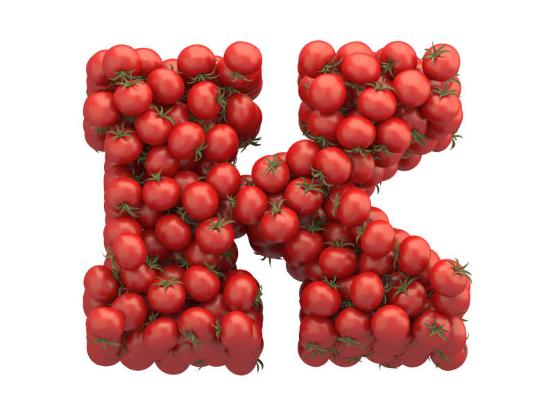 上西红柿组成K字母