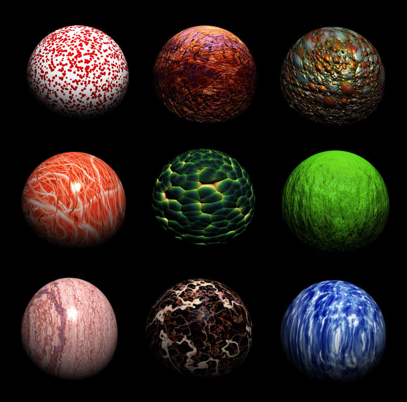 各种材质的3D材质球