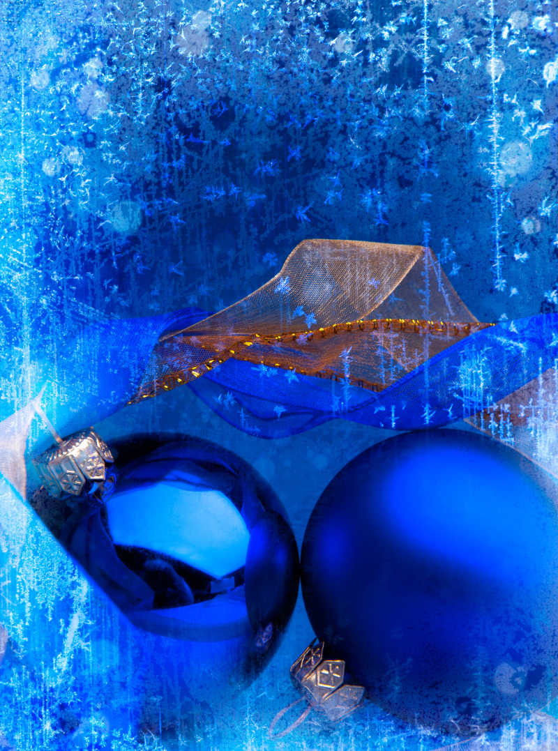 蓝色圣诞风格背景图