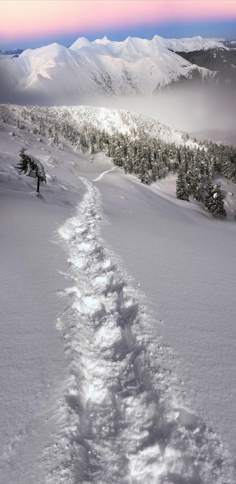 被大雪覆盖的喀尔巴阡山脉的圣诞节