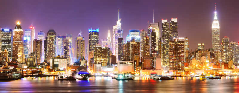 曼哈顿的夜间美景