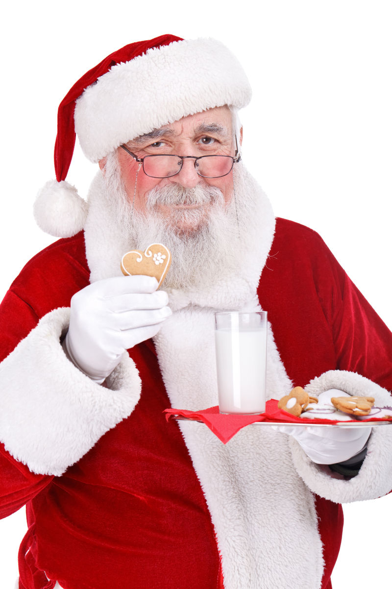 圣诞老人吃爱心饼干