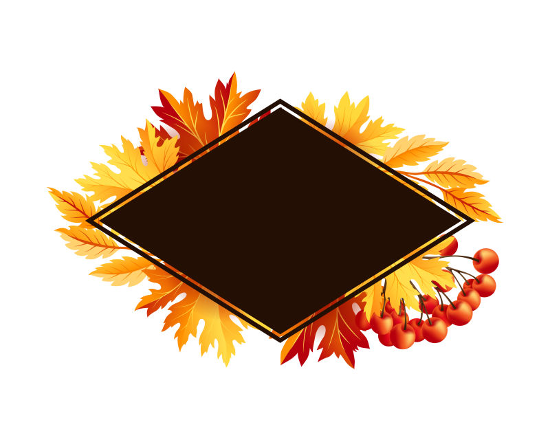 矢量枫叶边框的秋季背景模板